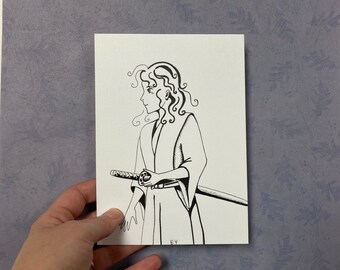 Samurai Girl Art Etsy