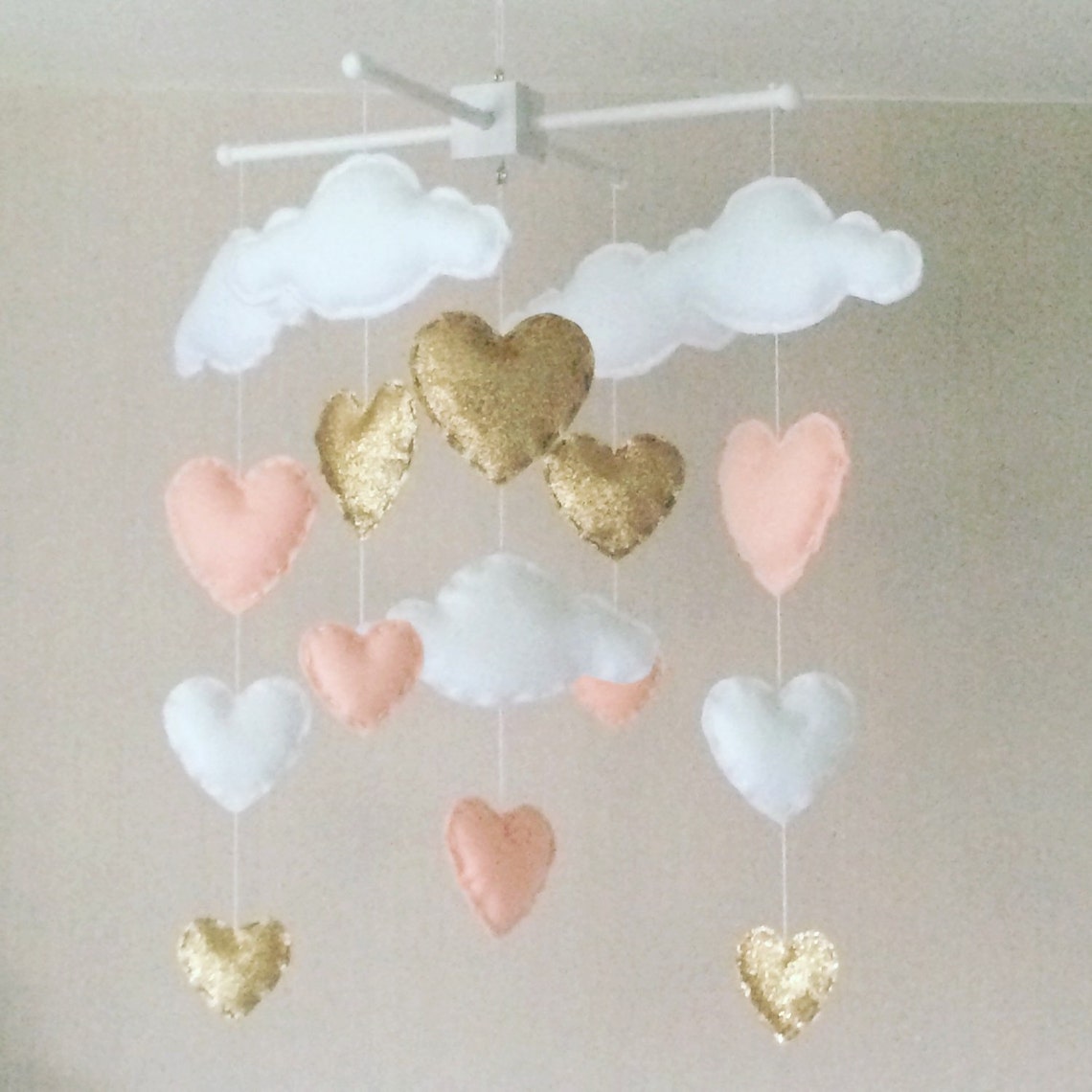 Baby Mobile Cot Mobile Clouds and Hearts Cloud Mobile Etsy
