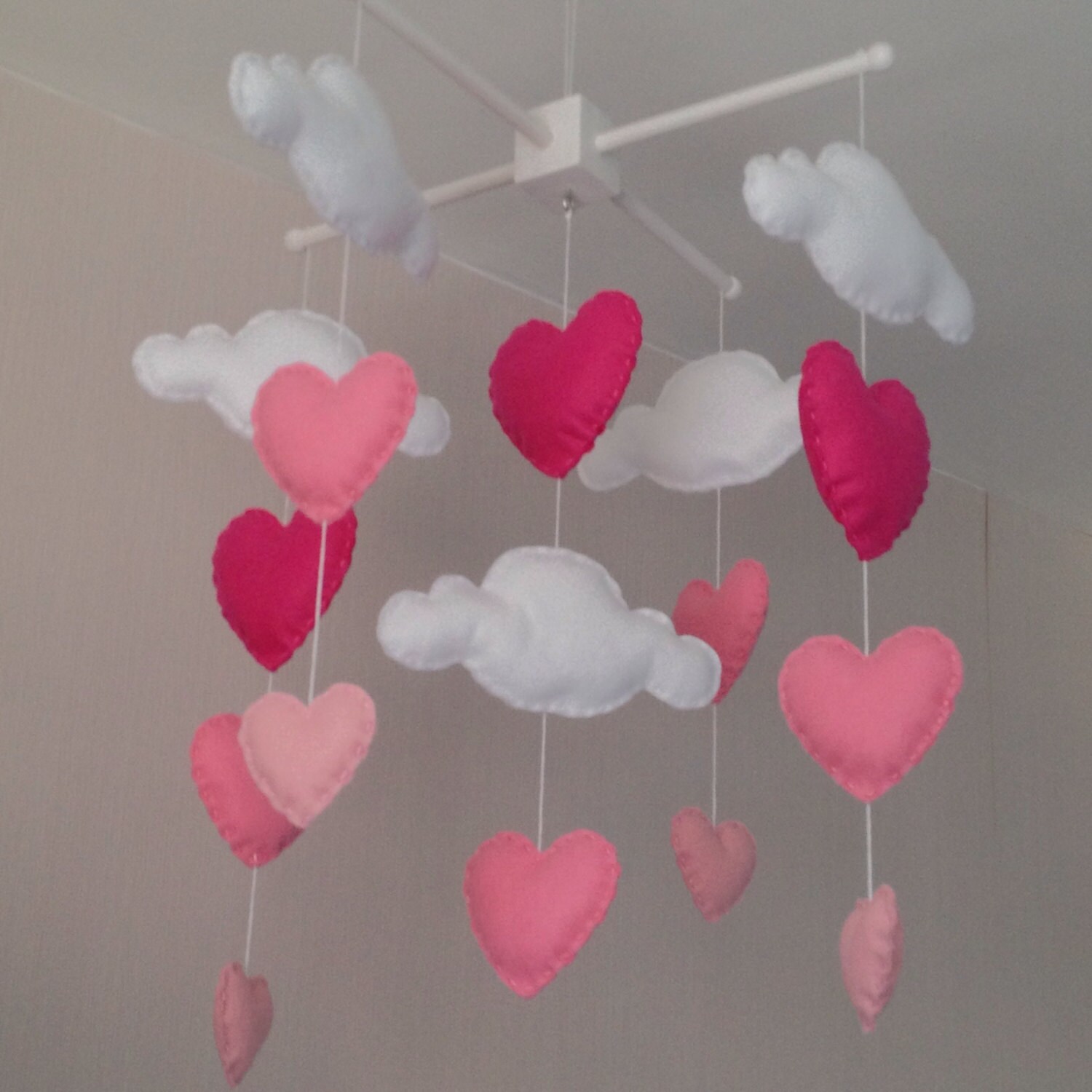 Baby Mobile Cot Mobile Clouds and Hearts Cloud Mobile Etsy