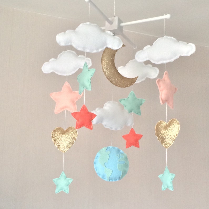 Baby Mobile Baby Girl Mobile Cot Mobile Star Mobile Etsy