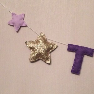 Name Sign Name Plaque Mini Bunting Personalised Bunting Stars Kids Room Decor Nursery Decor image 2