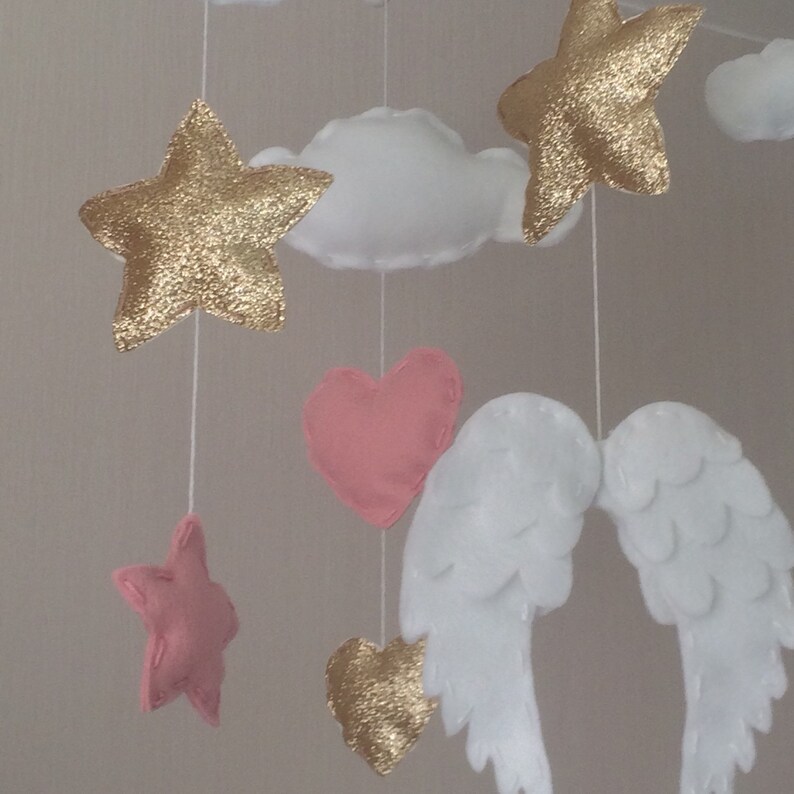 Baby Mobile Baby Girl Mobile Cot Mobile Angel Wings Etsy UK