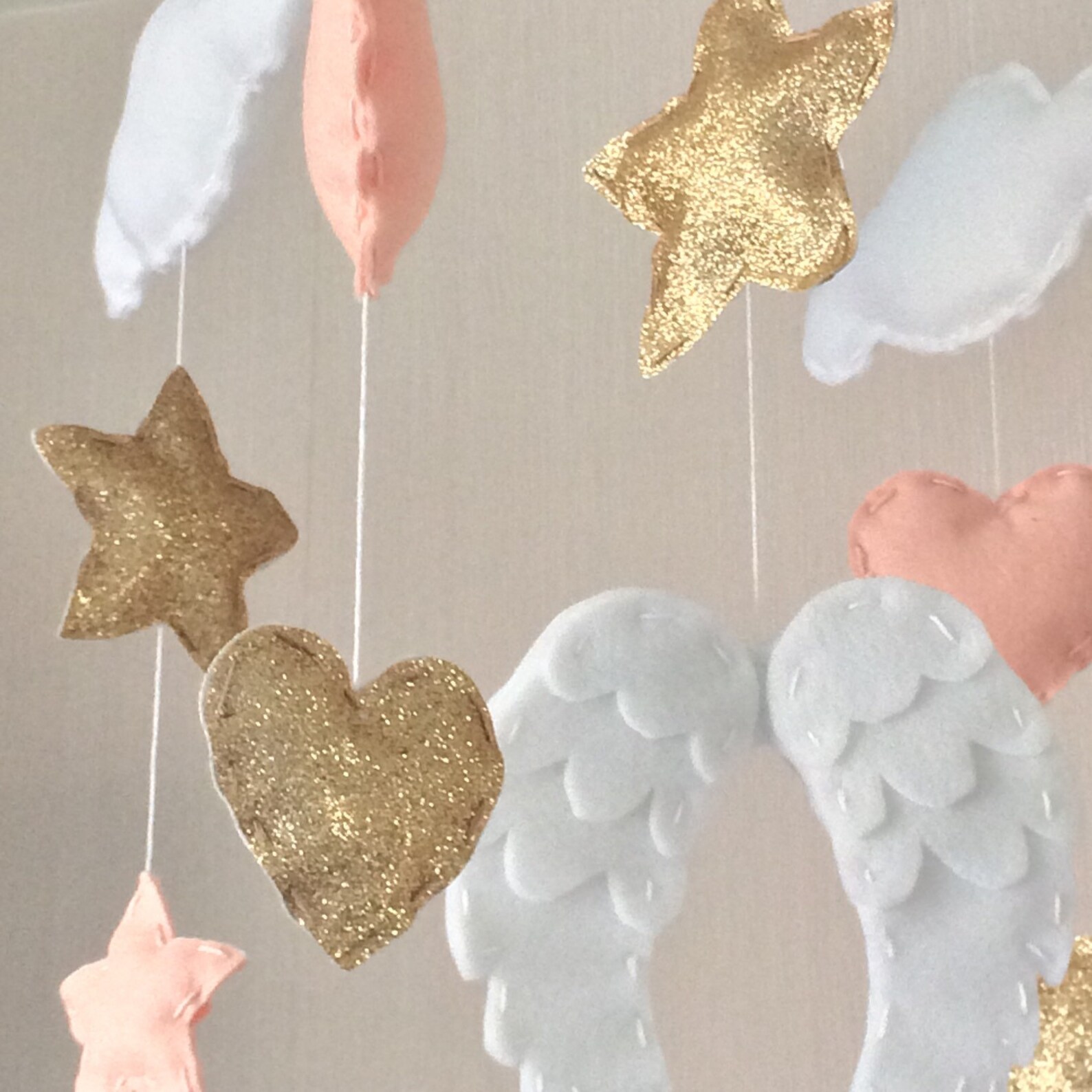 Baby Mobile Baby Girl Mobile Cot Mobile Angel Wings Etsy