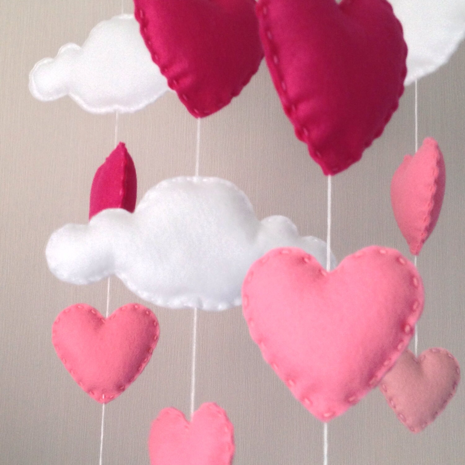 Baby Mobile Cot Mobile Clouds and Hearts Cloud Mobile Etsy