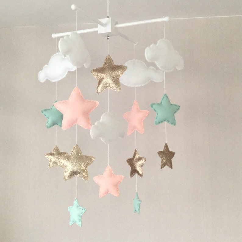 Baby Mobile Baby Girl Mobile Cot Mobile Star Mobile Etsy