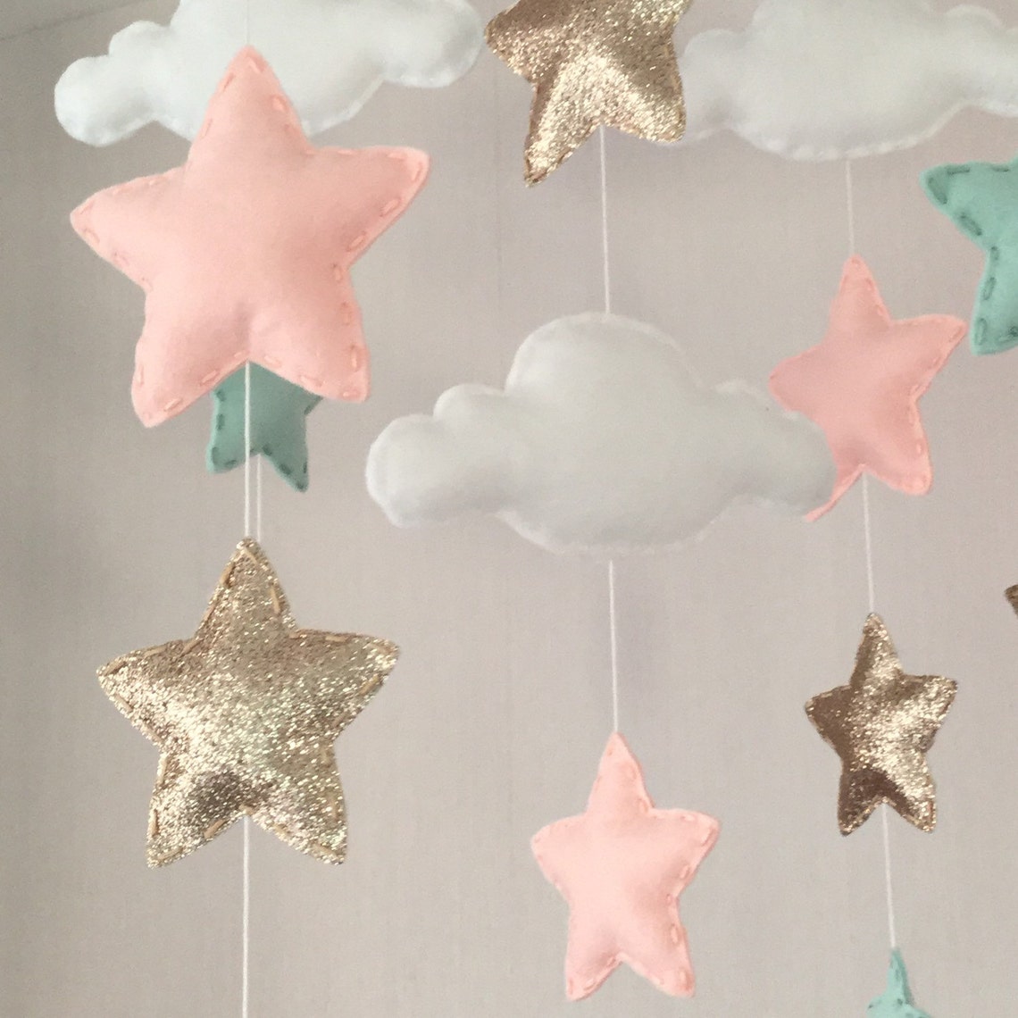 Baby Mobile Baby Girl Mobile Cot Mobile Star Mobile Etsy