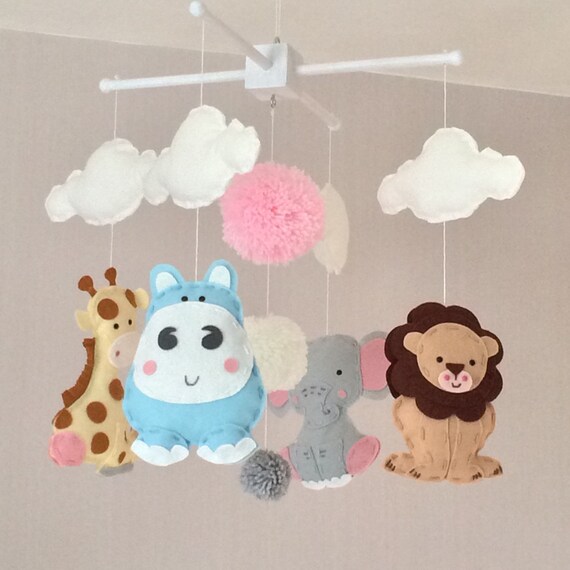 Baby Mobile Baby Girl Mobile Crib Mobile Elephant Mobile Etsy