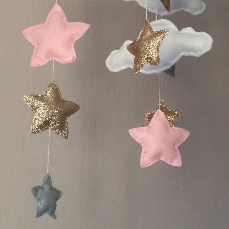 Baby mobile Baby girl mobile Cot mobile Star mobile Etsy