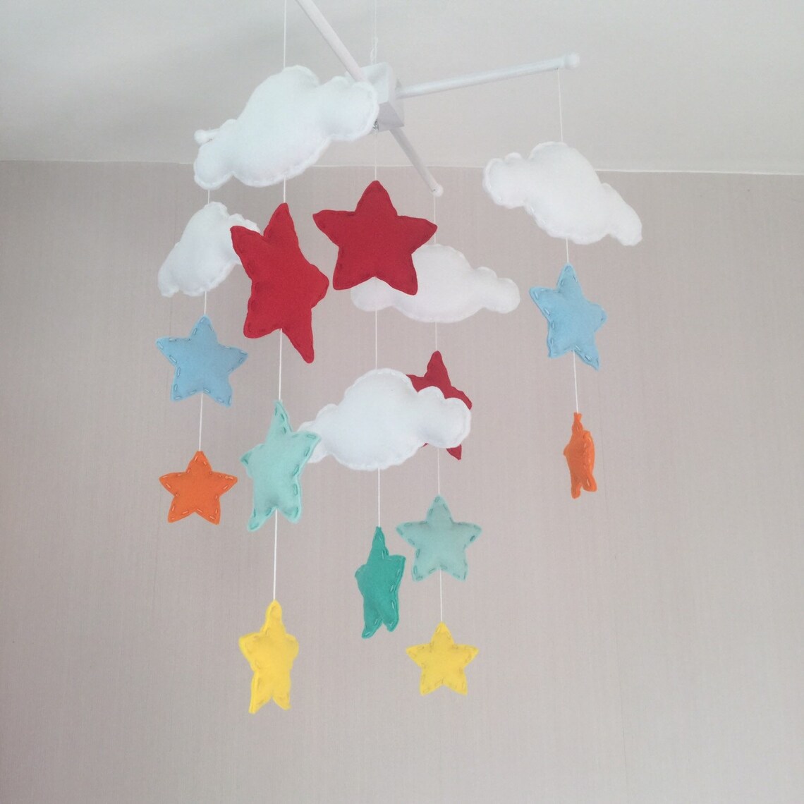 Baby Mobile Cot Mobile Clouds and Stars Cloud Mobile Etsy