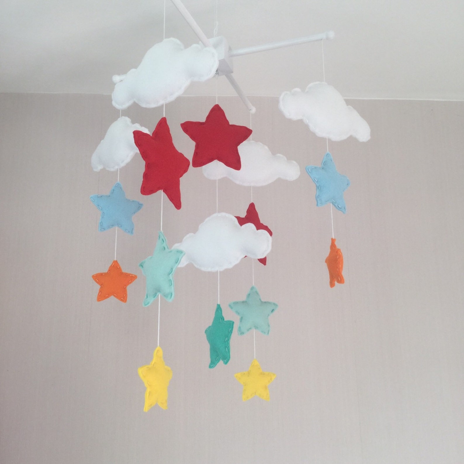 Baby Mobile Cot Mobile Clouds and Stars Cloud Mobile Etsy