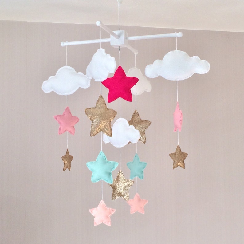 Baby mobile Baby girl mobile Cot mobile Star mobile Etsy