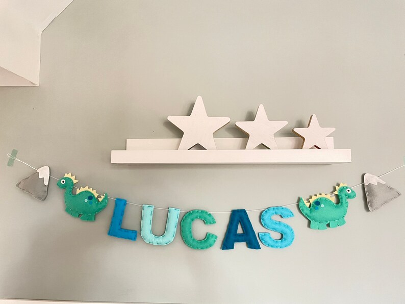 Name Sign Name garland Dinosaur garland Kids Room Decor Nursery Decor Dinosaur name sign kids Dino decor image 6