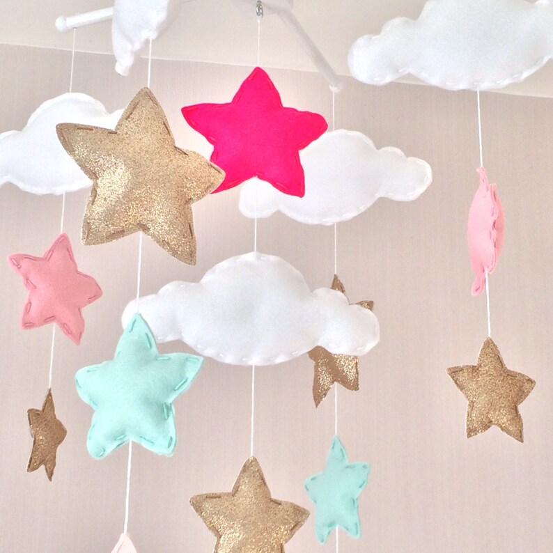 Baby mobile Baby girl mobile Cot mobile Star mobile Etsy