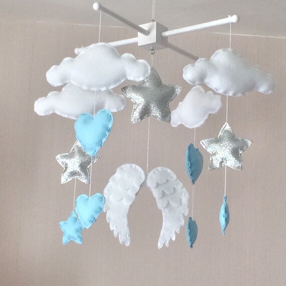 Baby Mobile Baby Boy Mobile Cot Mobile Angel Wings Etsy