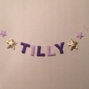 Name Sign Name Plaque Mini Bunting Personalised Bunting Stars Kids Room Decor Nursery Decor image 5