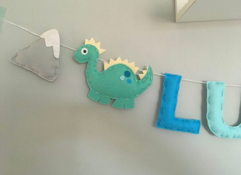 Name Sign Name garland Dinosaur garland Kids Room Decor Nursery Decor Dinosaur name sign kids Dino decor image 2