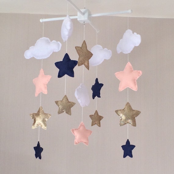 Baby mobile Baby girl mobile Cot mobile Cloud Mobile Etsy