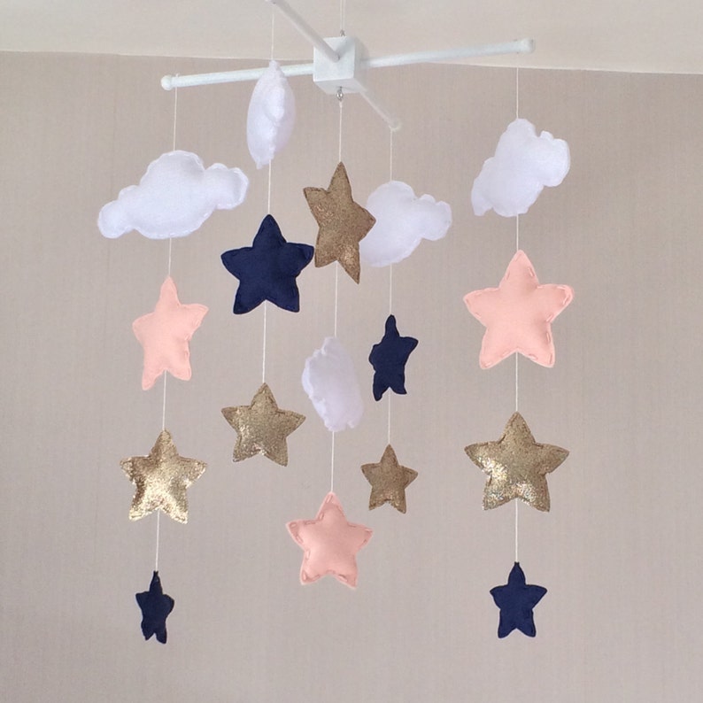 Baby mobile Baby girl mobile Cot mobile Cloud Mobile Etsy