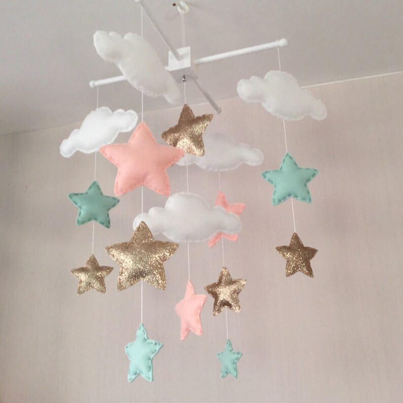 Baby Mobile Baby Girl Mobile Cot Mobile Star Mobile Etsy UK