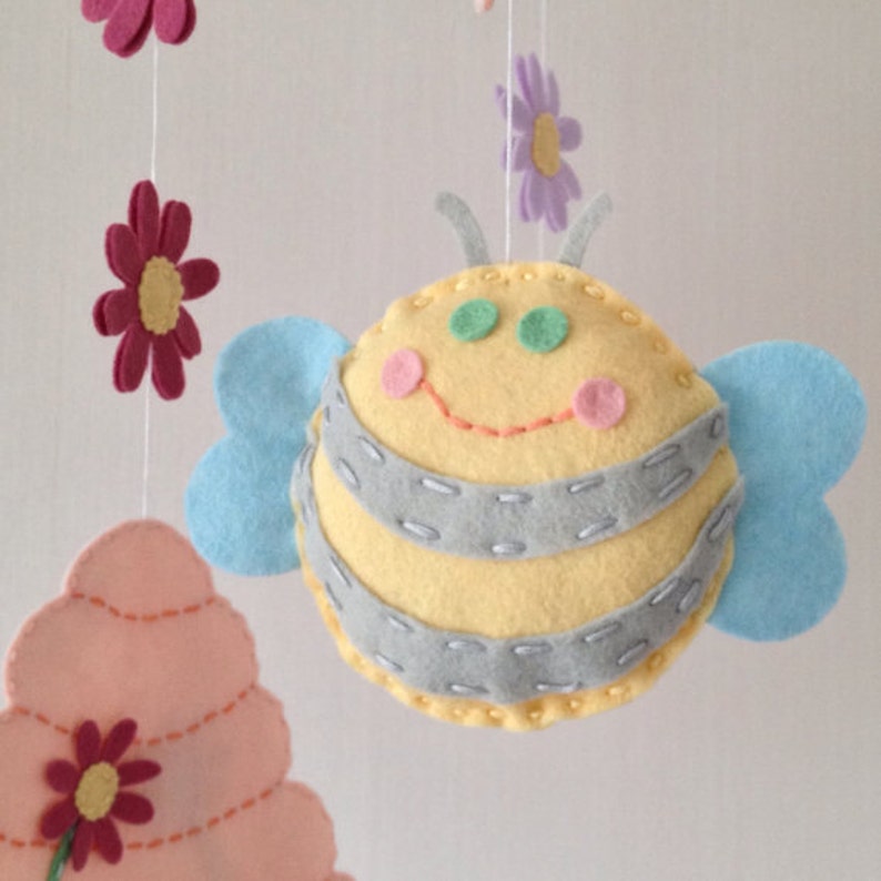 Baby Mobile Cot Mobile Bees and Beehive Nursery Decor Etsy UK