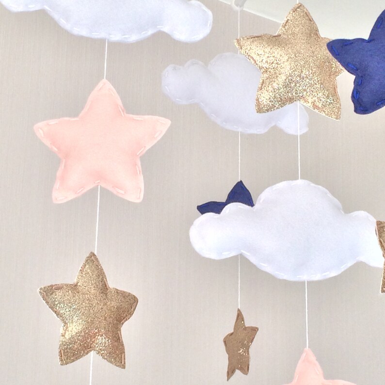 Baby mobile Baby girl mobile Cot mobile Cloud Mobile Etsy