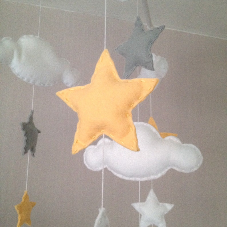 Baby Mobile Cot Mobile Clouds and Stars Cloud Mobile Etsy