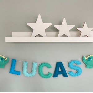 Name Sign Name garland Dinosaur garland Kids Room Decor Nursery Decor Dinosaur name sign kids Dino decor image 1