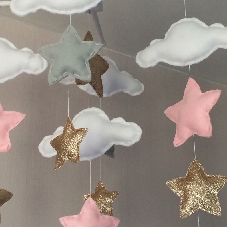 Baby mobile Baby girl mobile Cot mobile Star mobile Etsy