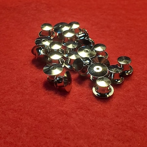 Locking Pin Backs | Packs of 1, 2, 5, 10 or 25.  Pin keepers; silver pin backs; pin back sets; locking back; secure backs; secure backings