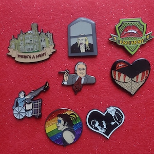 Rocky Horror Enamel Pin Set (you pick 2) - rocky horror picture show; rocky horror lapel button; Shock Treatment; Time Warp; Tim Curry; RHPS