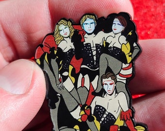 Rocky Horror Picture Show Enamel Pin: Brad Janet Columbia Rocky with floorshow boas and costumes