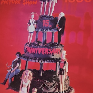 ロッキー・ホラー・ショー映画ポスター - 15周年記念ケーキポスター。1990年製のヴィンテージオリジナルロッキー・ホラーポスター。