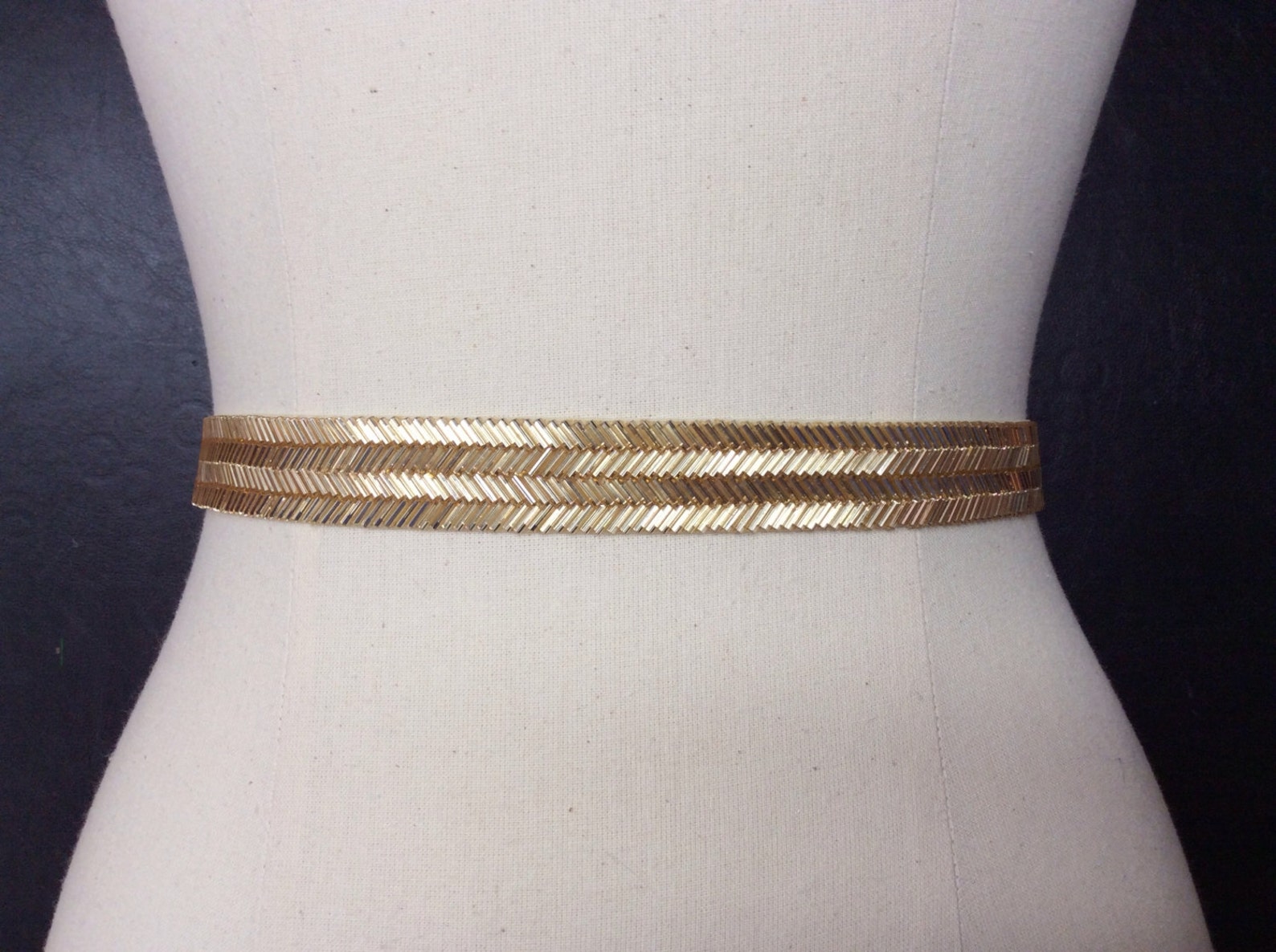 Bridal Belt Gold Wedding Sash Thin Gold Belt. Gold Beaded | Etsy