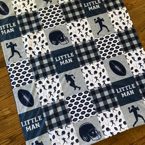 Football Baby Bedding in gray and black, Baby Boy Crib Bedding Set, Football Nursery, Sports Baby Bedding, Baby Boy Football Blanket,