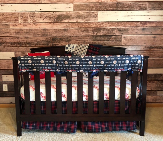 baseball theme crib bedding