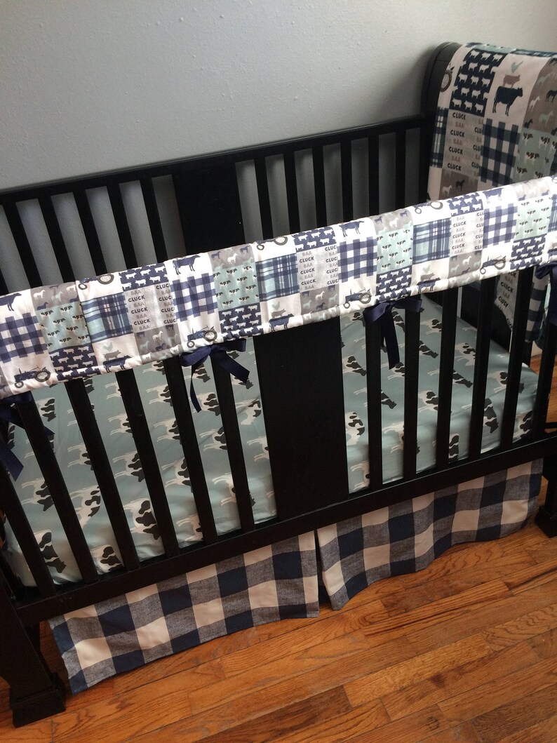 Baby Boy Custom Crib Bedding Set Made to Order Farm Theme Etsy
