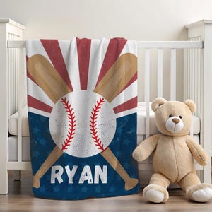 Personalized Baseball Blanket, Name basketball blanket, Minky blanket, Baseball gift for child or baby, baseball bedroom, baseball nursery
