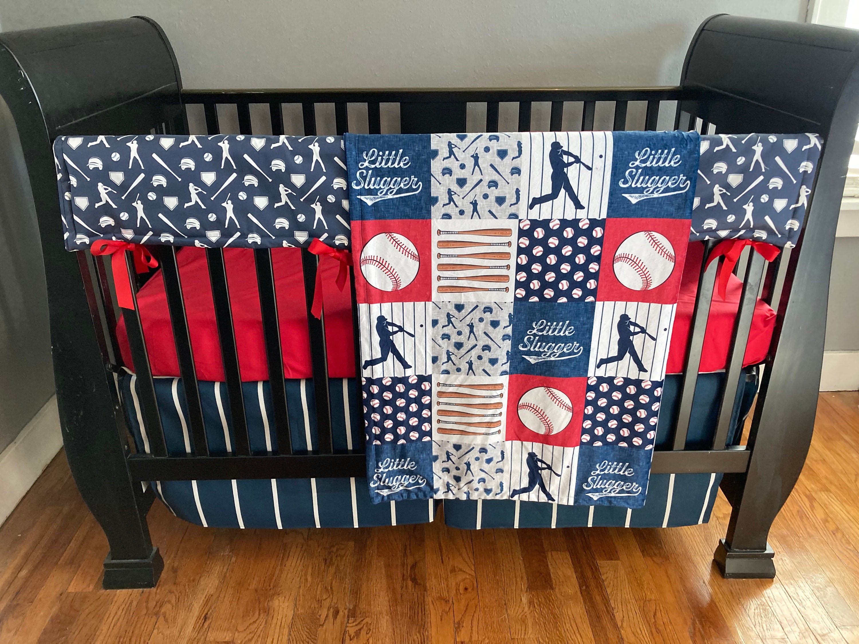 Baby Boy Baseball Crib Bedding Set in 