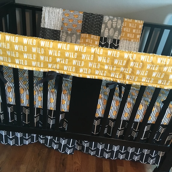 mustard crib bedding