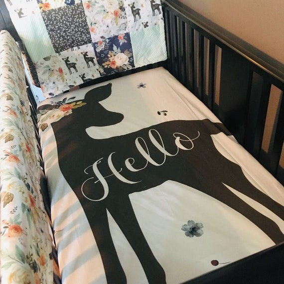 Custom Made To Order Baby Girl Crib Bedding Set With A Etsy