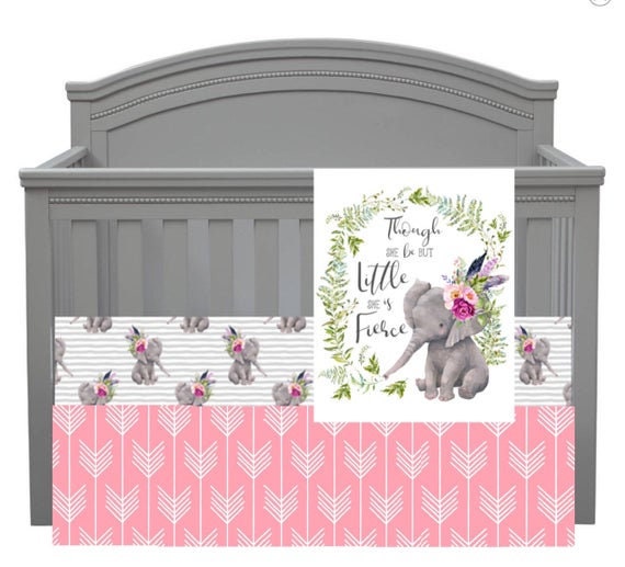 Pink Elephant Bedding Set Etsy