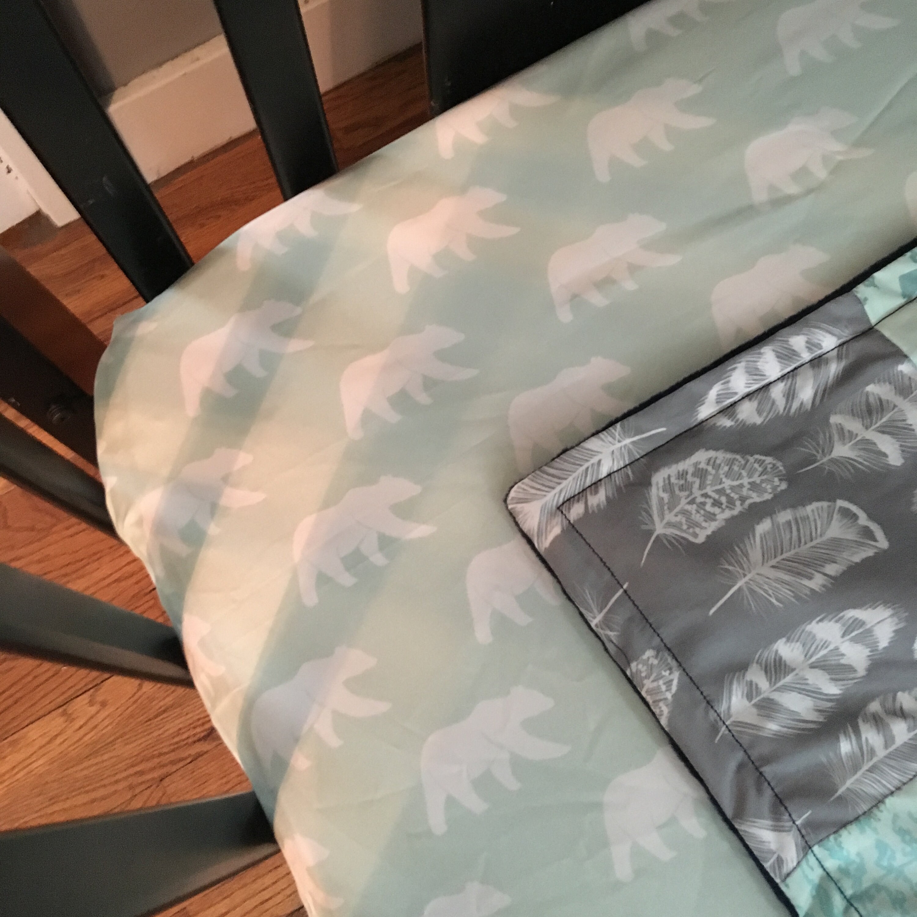 Custom Made to Order Baby Bedding in Navy Gray and Mint with | Etsy