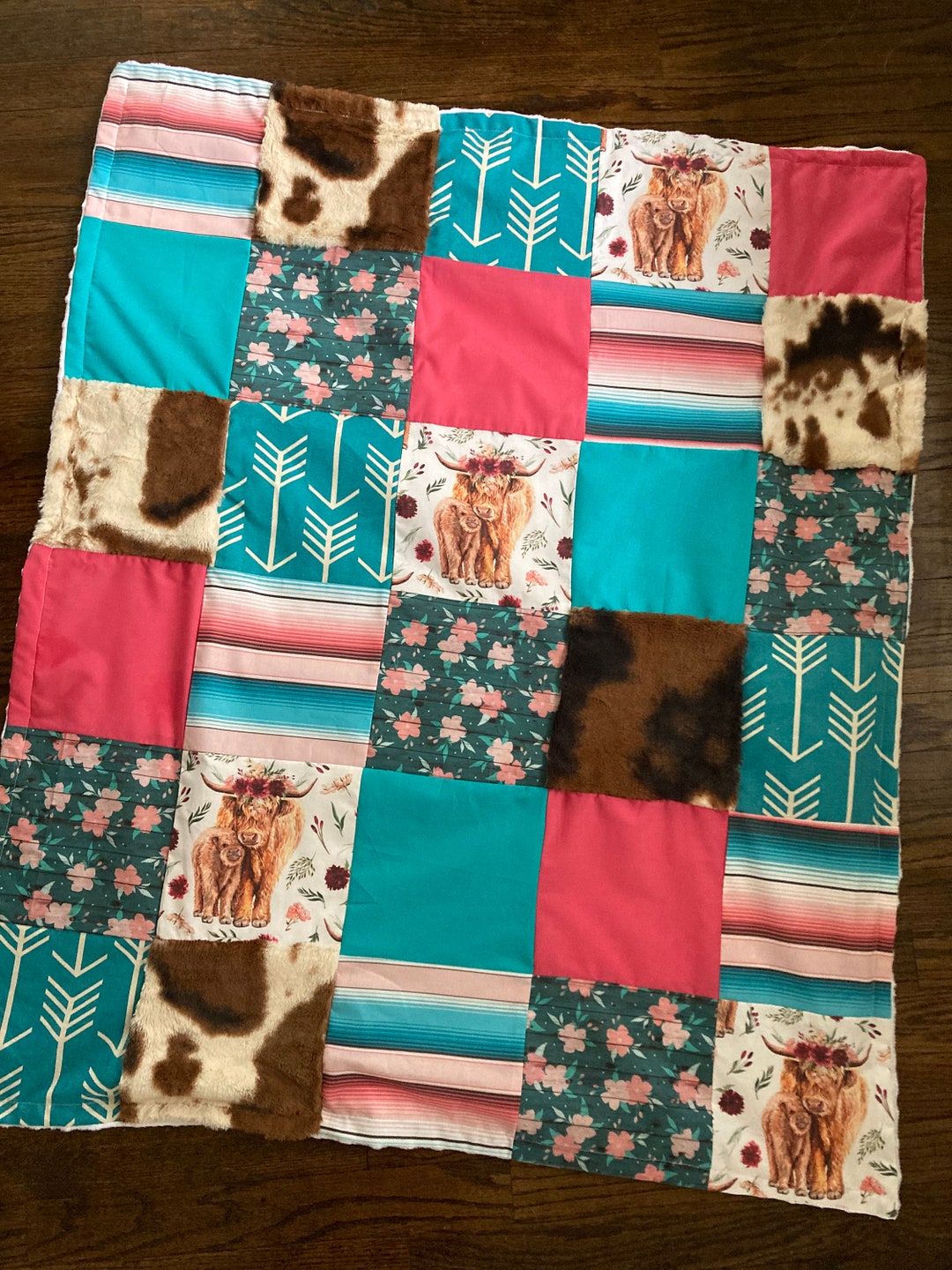 Baby Girl Bedding Set, Crib Bedding Set Girl, Highland Cow, Western