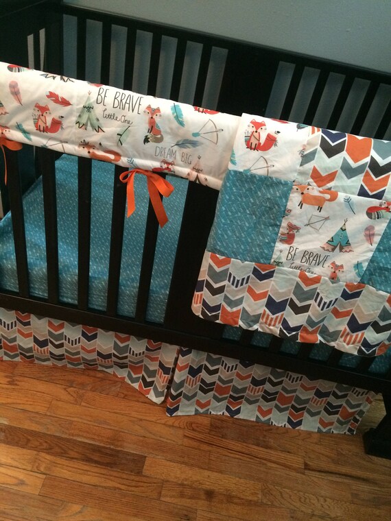 Custom Baby Bedding Set featuring modern Woodlawn fabrics of Etsy
