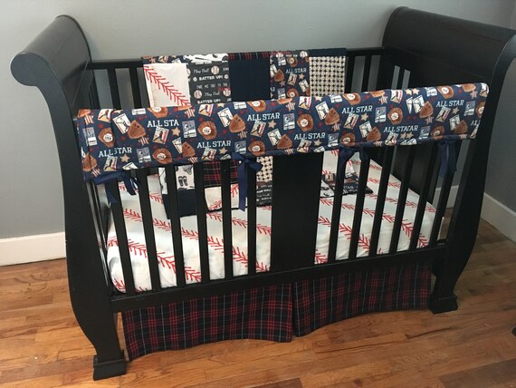 baseball themed crib bedding