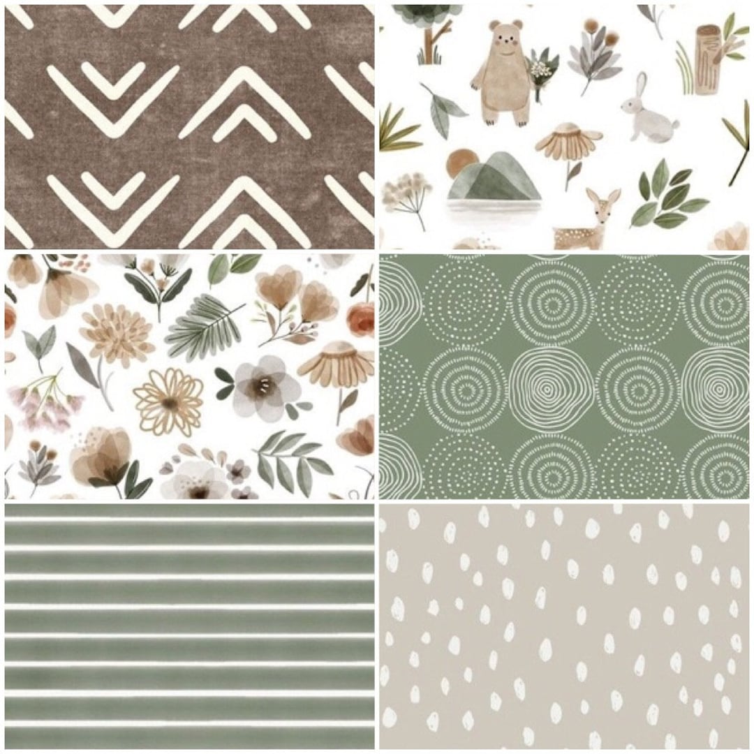 Sage Baby Bedding, Woodland Animals Crib Bedding Set, Neutral Nursery