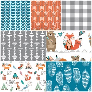 May include: A set of 10 digital printable patterns featuring a variety of designs, including arrows, feathers, geometric shapes, and woodland animals like foxes and bears. The patterns are in a variety of colors, including blue, gray, orange, and white. The patterns are perfect for crafting projects, scrapbooking, and more.