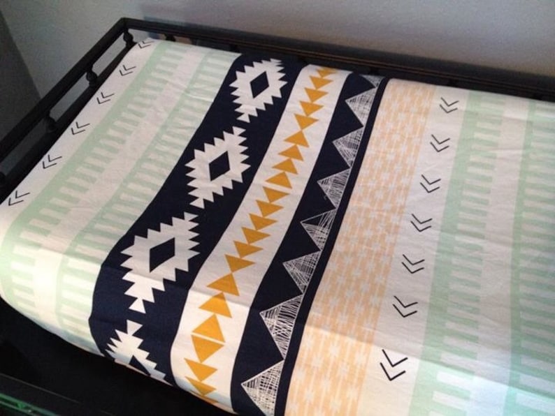 mint peach pink Aztec Changing Pad Cover gold /& navy