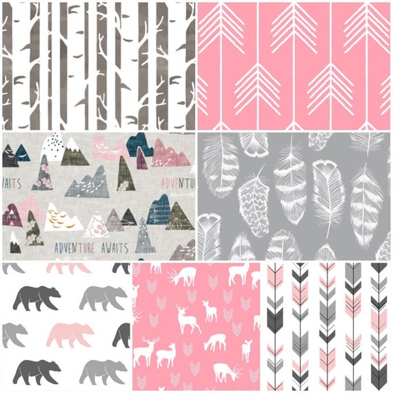 Custom Crib Bedding Set, Made to Order, Woodland Set With