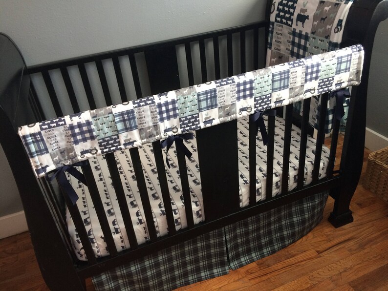 Baby Boy Custom Crib Bedding Set Made to Order farm theme Etsy